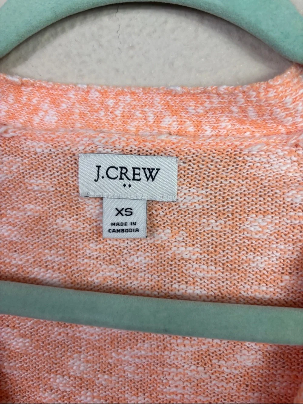 J. Crew Cotton Blend Orange Button Down Cardigan Sweater w/ pockets size XS